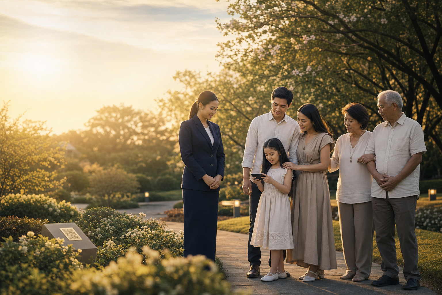 A family sharing memories of someone they love